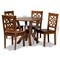 Baxton Studio Kaila Modern and Contemporary Walnut Brown Finished Wood 5-Piece Dining Set 179-11388-10899-Zoro - alternate 6